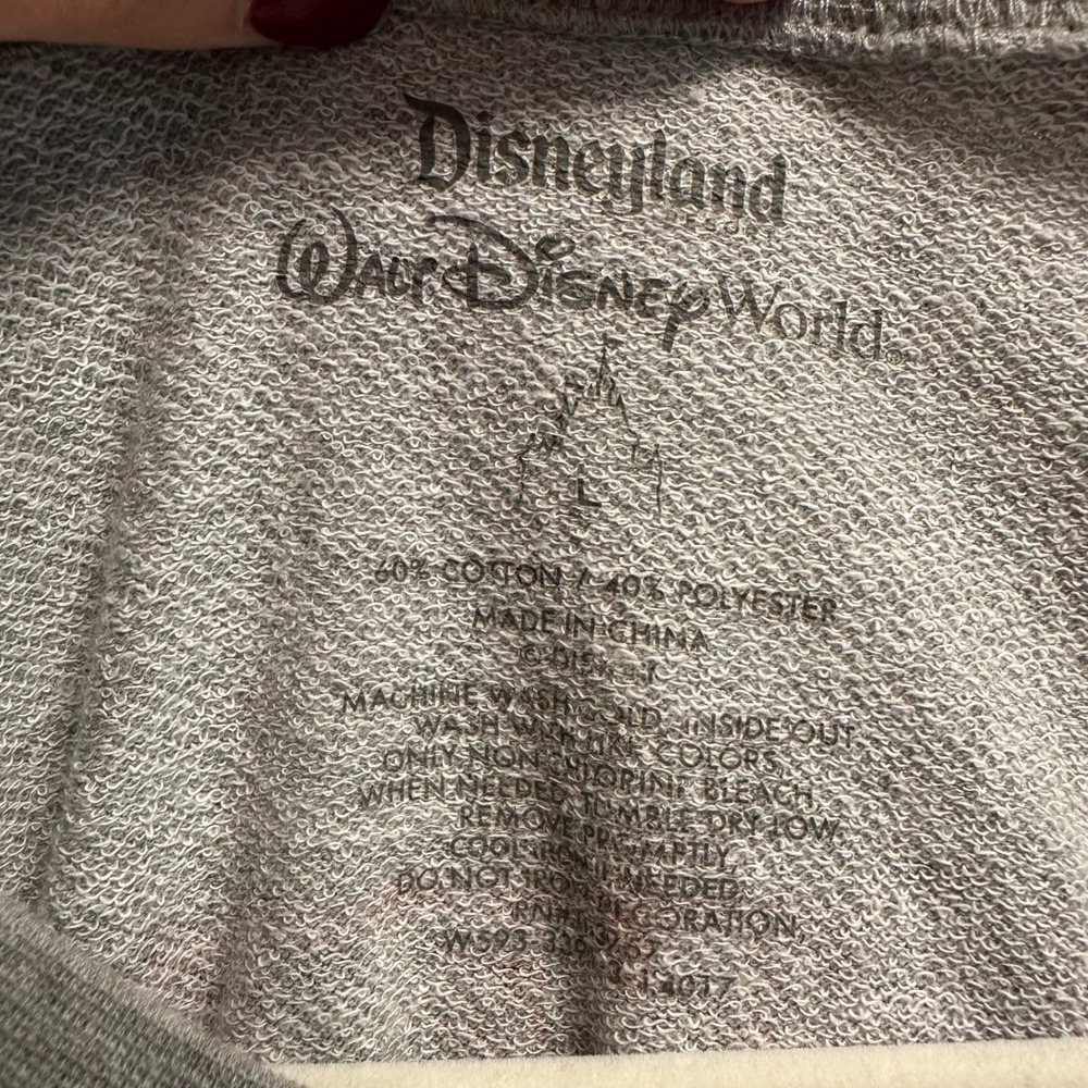 Disneyland Mickey Mouse Graphic Sweatshirt Womens Large Distressed Lightweight - Picture 3 of 7